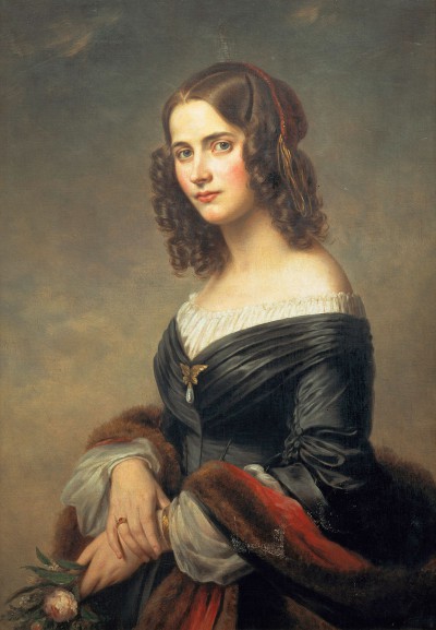 Ehefrau Cécile Jeanrenaud, die aus einer hugenottischen Frankfurter Patrizierfamilie stammte. Eduard Magnus, Cécile Mendelssohn Bartholdy, 1845, © bpk / SBB / Foto: Ruth Schacht